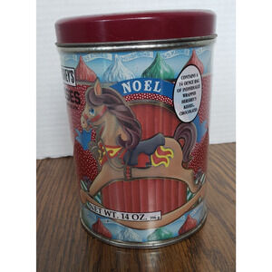 Hersheys Kisses CANISTER/TIN Holiday Classics Series #1 Rocking Horse Noel 1990